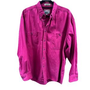VTG Adirondack Savile Row Button Down Shirt Mens  XL Pink Long Sleeve 100%Cotton